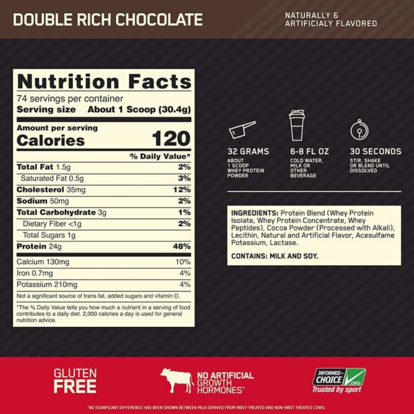 GOLD STANDARD 100% WHEY 5 LB - Imagen 2