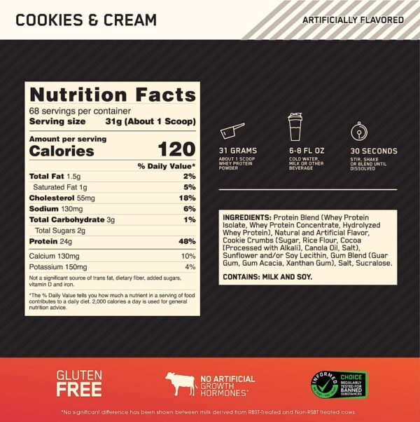 GOLD STANDARD 100% WHEY 5 LB - Imagen 3