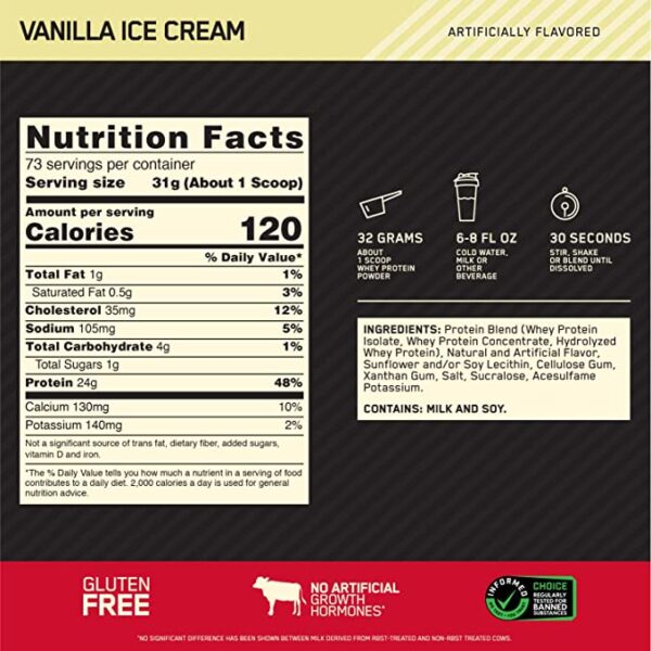 GOLD STANDARD 100% WHEY 5 LB - Imagen 4