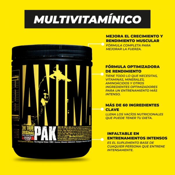 MULTIVITAMÍNICO ANIMAL PAK POWDER - Imagen 2