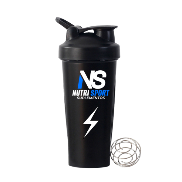 SHAKER NUTRI SPORT NEGRO 600 ML