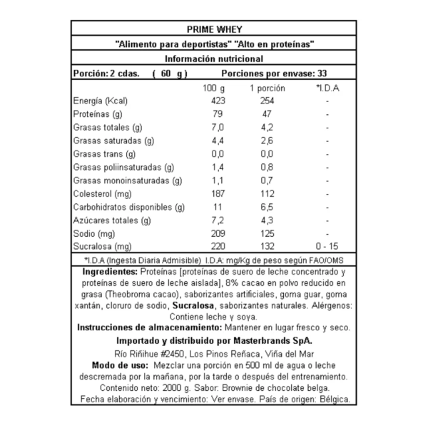 PRIME WHEY 4.4 LB - Imagen 2