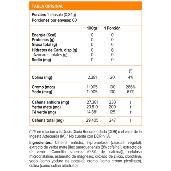 LIPO 6 HARDCORE 60 CÁPSULAS - Imagen 2