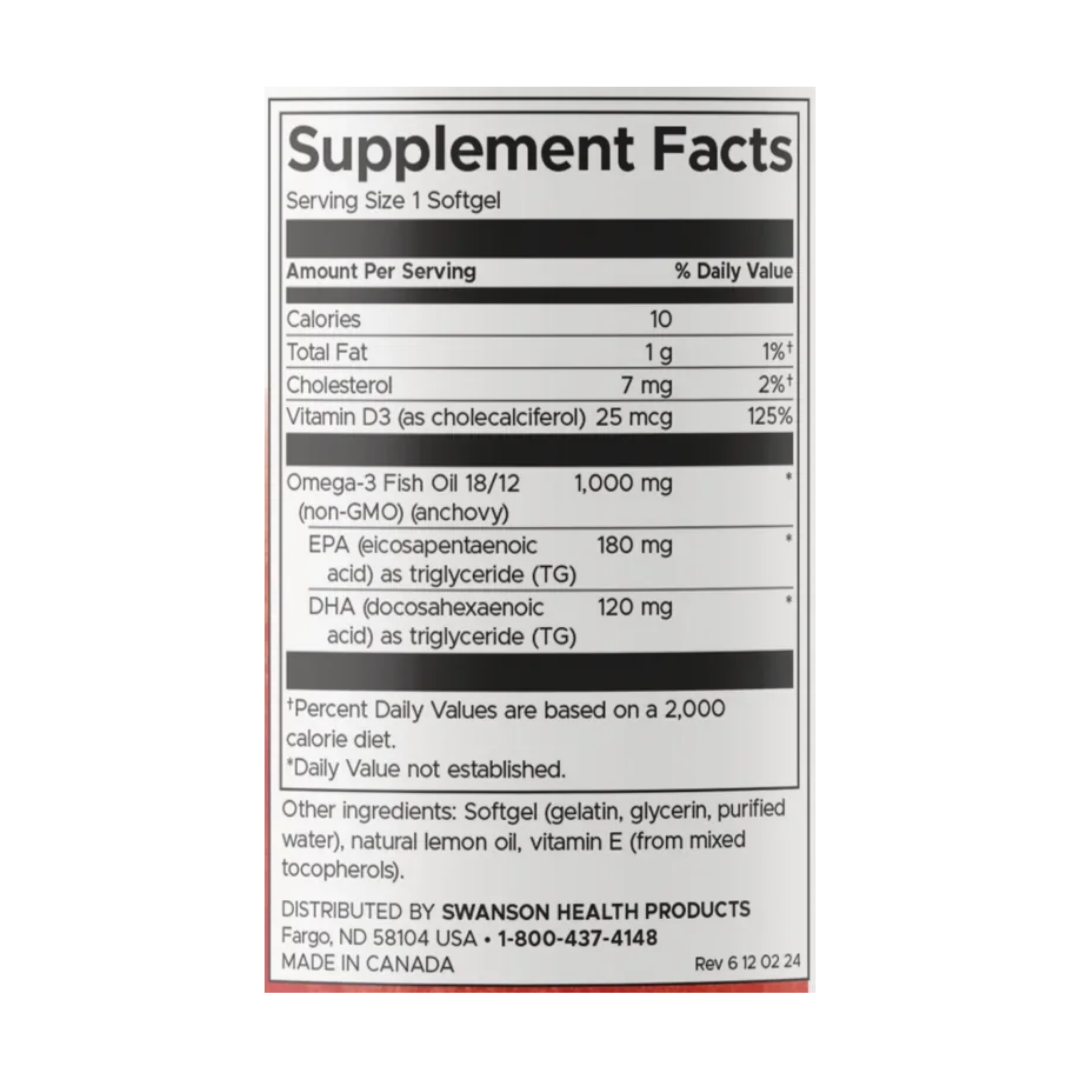 OMEGA-3 FISH OIL CON VITAMINA D 1000 MG 60 SOFTGELS - Imagen 2