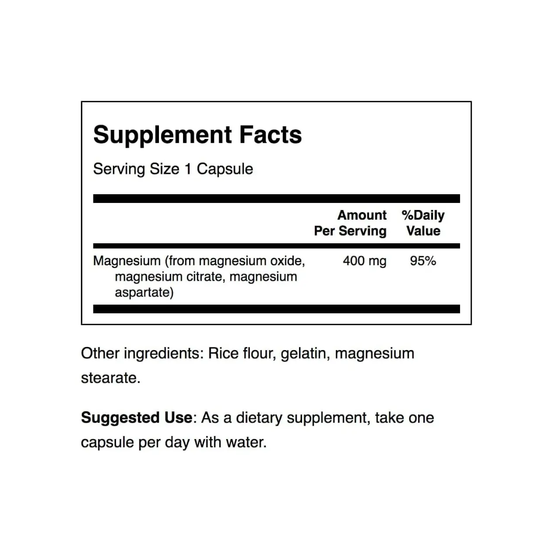 TRIPLE MAGNESIO 400 MG 100 CÁPSULAS - Imagen 2