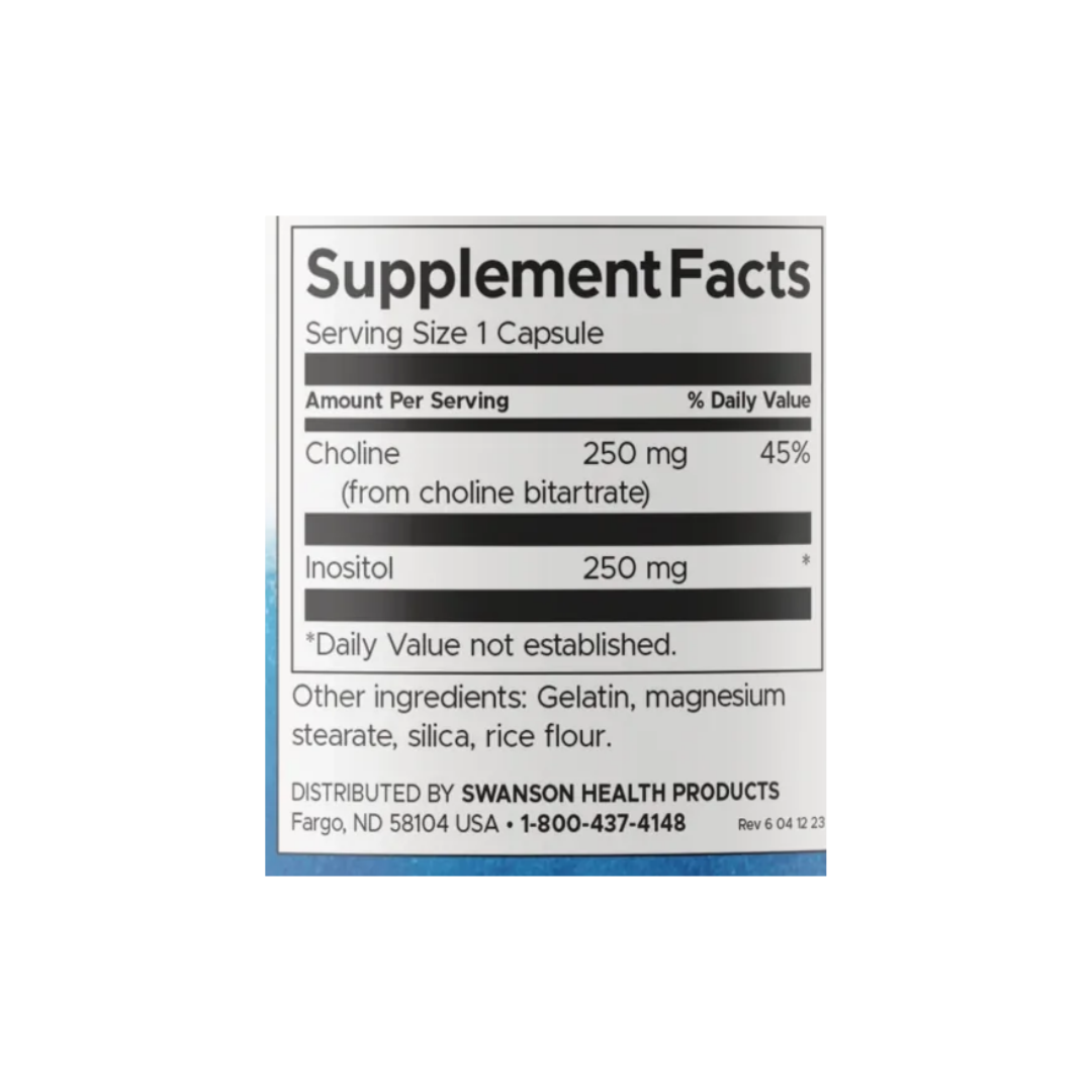 CHOLINE & INOSITOL 250 MG 250 CÁPSULAS - Imagen 2